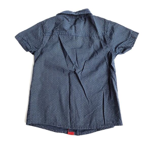 US Polo 4T Button Up Short Sleeve Top Red White Blue - Picture 2 of 3